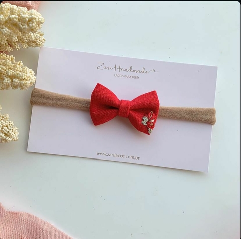 Laço Gabi Bordado | Vermelho