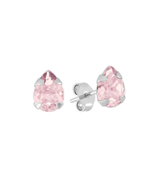 BRINCO SOUL GOTA ROSA TRANSLÚCIDA - 5 MM [L.262]