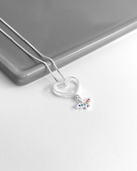 COLAR CORAÇÃO COM DIVININHO COLOR - 45 CM [VE.197]