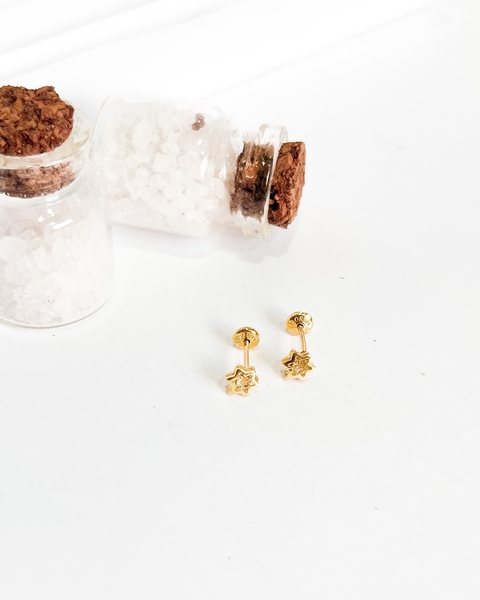 BRINCO SOUL ESTRELA ESTAMPADA PONTO DE LUZ CRISTAL - TARRAXA BABY [TAL. 141]