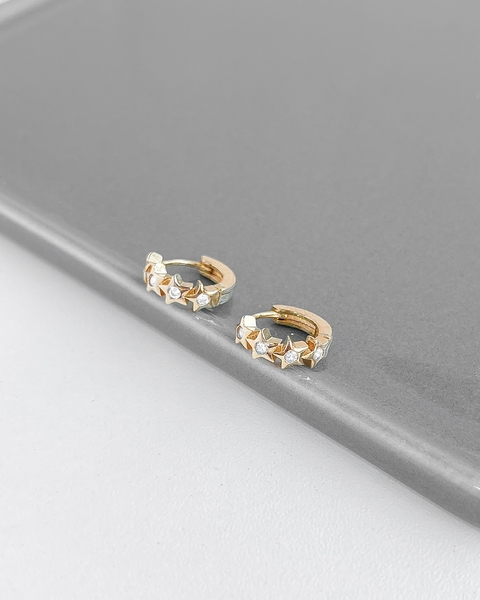 ARGOLA ESTRELINHAS CRAVEJADAS [TAL.180]