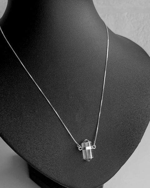 COLAR CRISTAL QUARTZO TRANSPARENTE - 45 CM [VE.184]