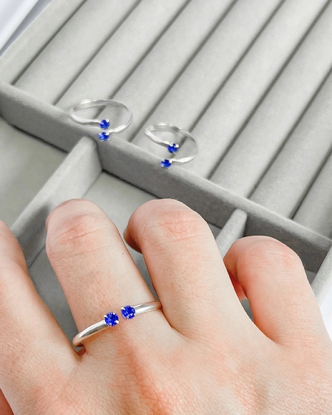 ANEL SOUL ZIRCÔNIA AZUL BIC REGULÁVEL [A.045]