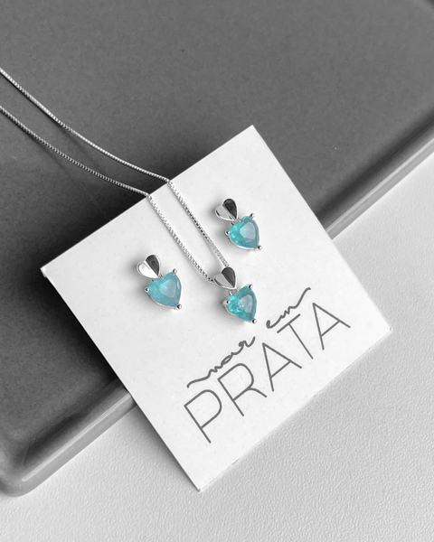 CONJUNTO SOUL CORAÇÃO DUPLO VERDE TURMALINA [VI.071]