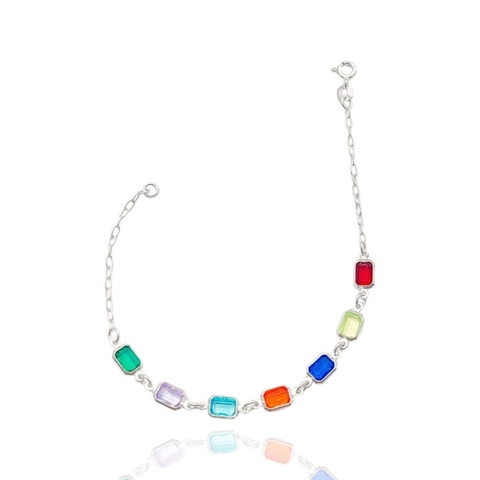 PULSEIRA SOUL ZIRCÔNIA RETANGULAR COLORIDA [JG.007]