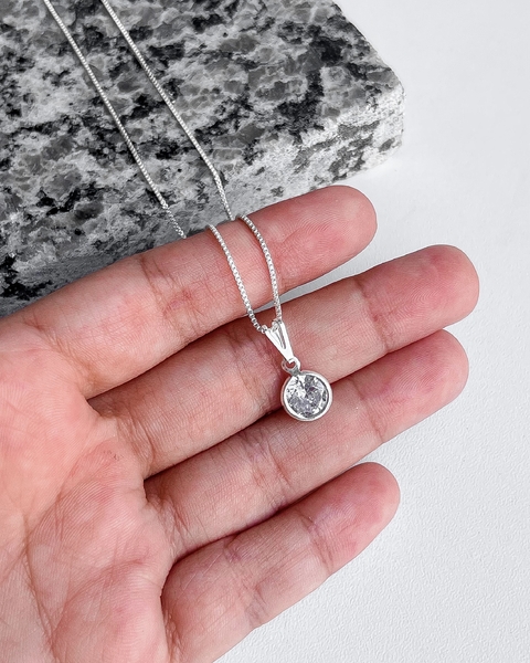 COLAR VENEZIANA PONTO DE LUZ REDONDO CRISTAL - 44 CM [SX.217]