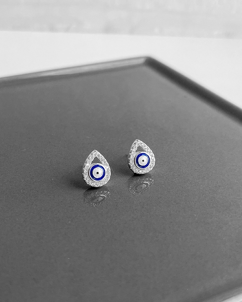 BRINCO GOTA CRISTAL OLHO GREGO [VE.087]