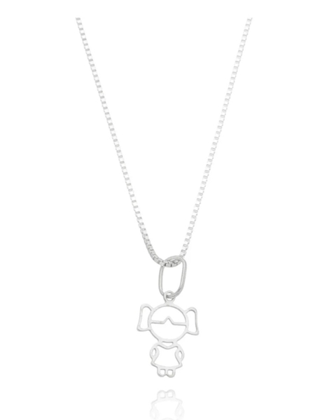 COLAR MENINA COM VESTIDO VAZADO - 45 CM [MP.003]