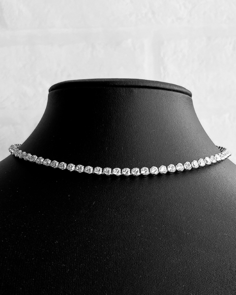 COLAR RIVIERA ZIRCÔNIA CRISTAL REDONDA EMBUTIDA 4 MM - 40 CM [SX.221]