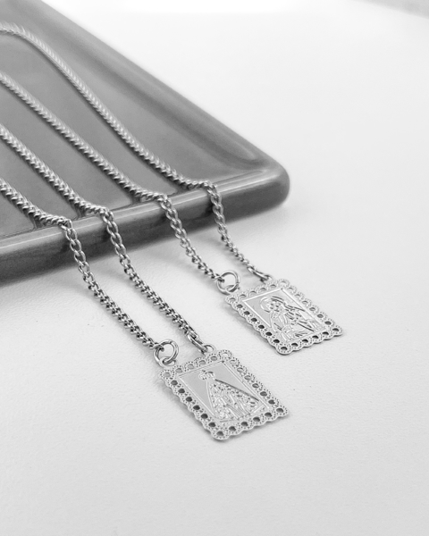 ESCAPULÁRIO NOSSA SENHORA APARECIDA E SAGRADO CORAÇÃO - 65 CM [SX.140]