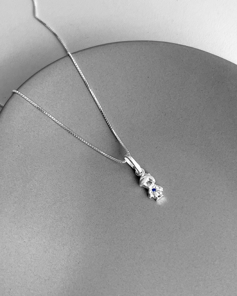 COLAR FILHO MINI ZIRCÔNIA AZUL - 45 CM [VE.130]