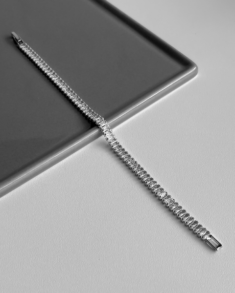 PULSEIRA RIVIERA BAGUETE CRISTAL - 17 CM [SX.359]