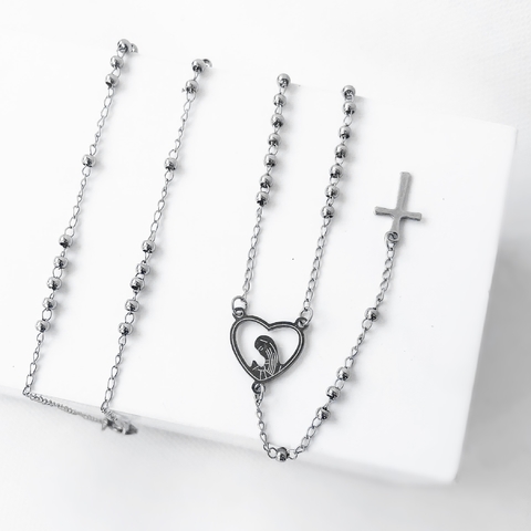 COLAR TERÇO NOSSA SENHORA DA IMACULADA CONCEIÇÃO - 52 CM [SX.033]