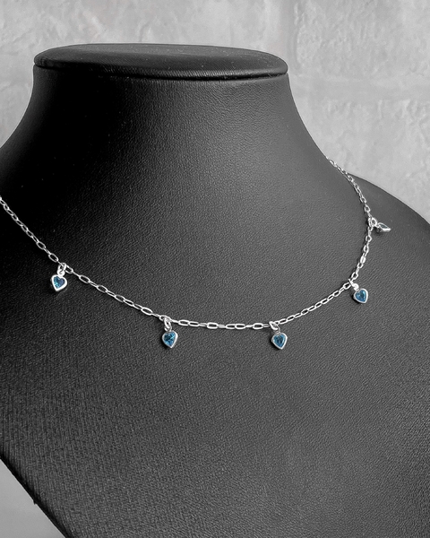CHOCKER ELOS CORAÇÕES AZUIS - 45 CM [VE.055]