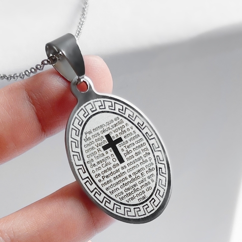 COLAR MEDALHA PAI-NOSSO - 50 CM [TAL.023]