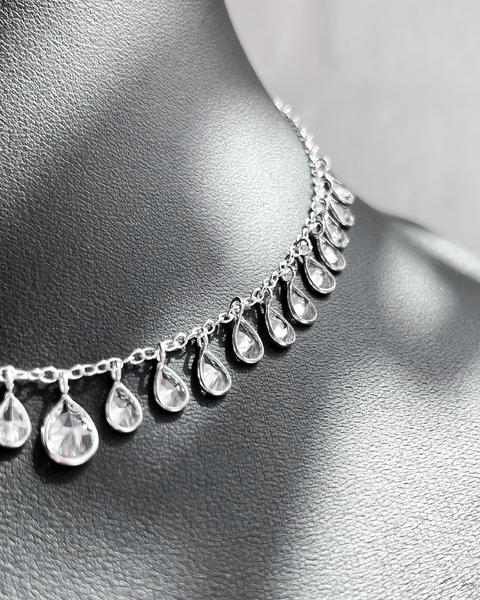 COLAR CHOCKER ELOS COM GOTAS CRISTAIS - 42 CM [BQ.115]