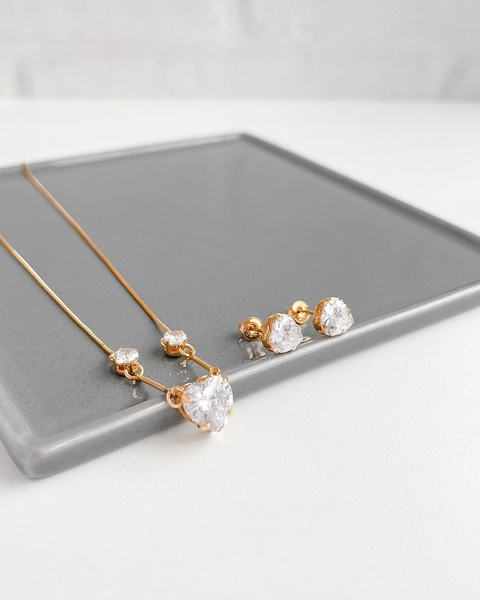 CONJUNTO SOUL CORAÇÃO COM PONTOS DE LUZ CRISTAL [TAL.290]