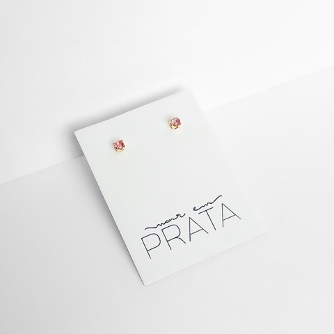 BRINCO SOUL ZIRCÔNIA ROSA 2 MM - TARRAXA BABY [TAL. 385]