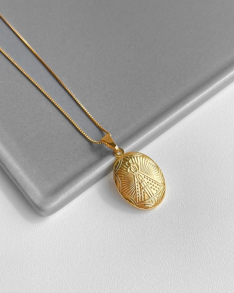 COLAR RELICÁRIO NOSSA SENHORA APARECIDA - 45 CM [TAL.362]