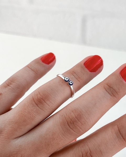 ANEL FALANGE OLHO GREGO RESINADO REGULÁVEL [A.044]