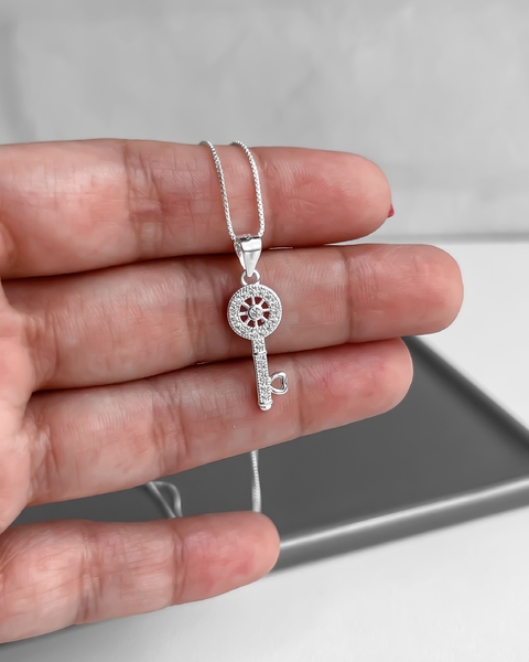 COLAR CHAVE CRISTAL - 45 CM [BQ.032]