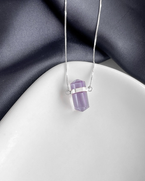 COLAR PEDRA NATURAL AMETISTA - 45 CM [VE.175]