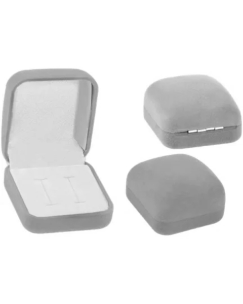CAIXA VELUDO PARA ANÉIS - CINZA [SX.368]