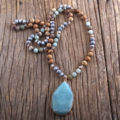 Colar Pingente Gota de Pedras Naturais - comprar online