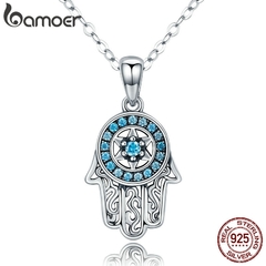 Colar Hamsa Mão de Fátima em Prata esterlina