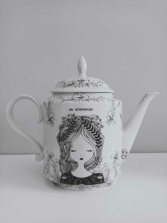 TETERA DE PORCELANA ILUSTRADA A MANO - comprar online