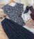 BLUSA BÁSICA MAISA FLORAL PRETO