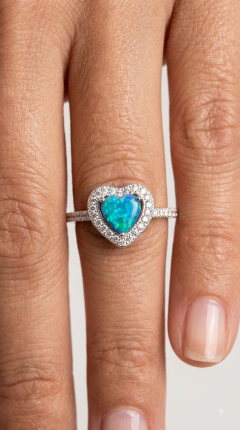 Anillo Ópalo corazon