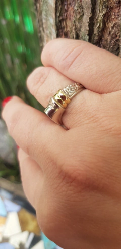 ANILLO PLATA Y ORO 15/16