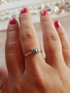 ANILLO ROSA (PLATA Y ORO) 22