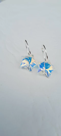 argollita de 15 mm y cristal swarovski estrellas de 13 mm - comprar online