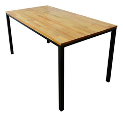 Mesa De Comedor Hierro Y Madera 140x60cm Premium