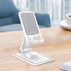 Suporte Celular e Tablet de Mesa Giratório 360º dobrável Universal - BRANCO