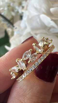 Anillo acero dorado 18’