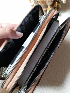 Billetera piel de serpiente marron y negra - tienda online