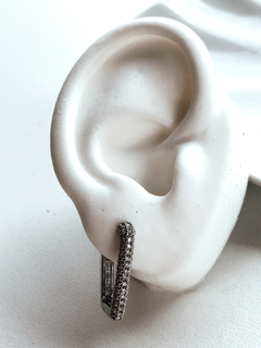 Argollas rectangulo micropave 435 - comprar online