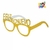 LENTES DE PAPEL FELIZ AÑO NUEVO DORADO - Bolsa x 4un LEPFA