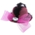 MINI GALERA DAMA GLITTER ROSA CON GEMA Y PLUMA NEGRA