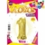 GLOBO NUMERO 32" DORADO CON PACKAGING INDIVIDUAL