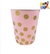 VASO DE POLIPAPEL ROSA LUNARES DORADOS x 6 unidades