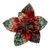 FLOR ROJA/VERDE/ORO CON GLITTER 20X20