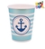 VASO DE POLIPAPEL PERLADO MARINERO CELESTE x 6 unidades