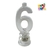 VELA NUMERO LUMINOSO LED Nº 6 con 4 velitas
