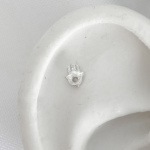 PIERCING PALITO MÃO DE FATIMA COM ZIRCONIA