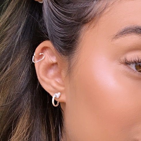 PIERCING CORAÇÃO - PRATA950