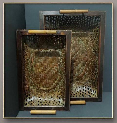 JOGO DE BANDEJAS EM BAMBÚ DA ÍNDIA RETANGULAR 5689-50/RP